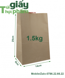 Túi giấy thực phẩm gấp máy 1,5kg