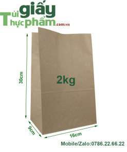 Túi giấy thực phẩm gấp máy 2kg
