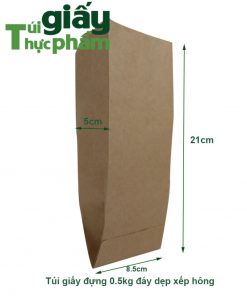 Túi giấy thực phẩm đáy dẹp xếp hông 0,5KG